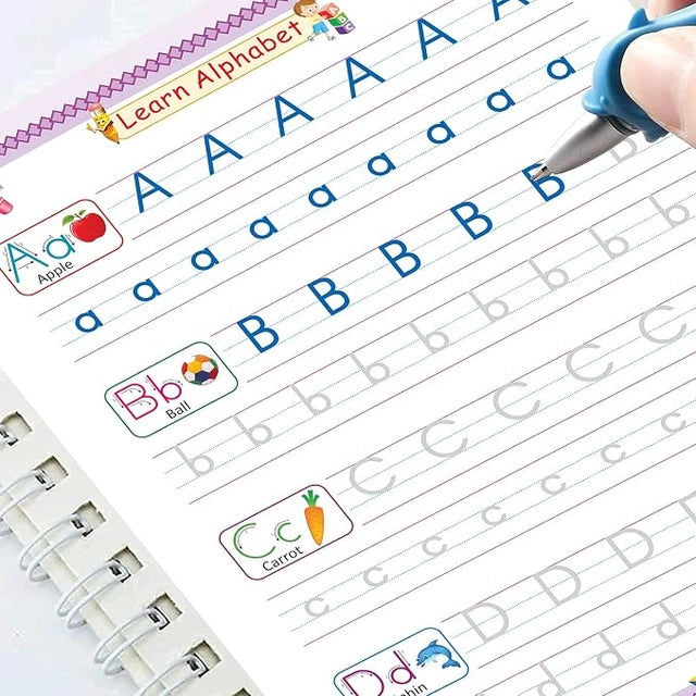 Magic Practice Copybook Set for Kids – Reusable Handwriting & Drawing Book with Pen & Refills