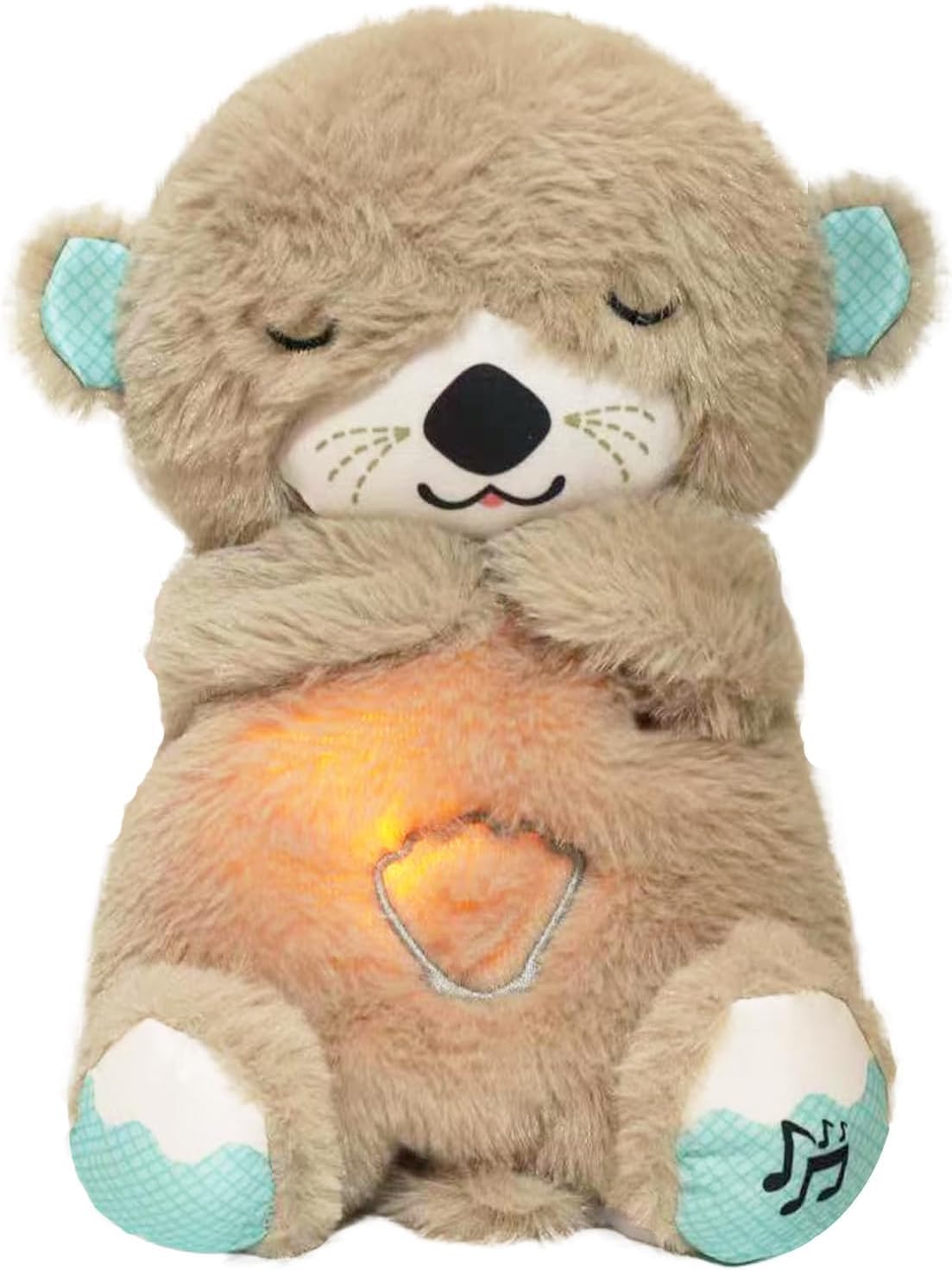 Musical Breathing Otter Baby Sleep Soother – Soft Plush Sound & Light Toy for Newborn Sleep Training