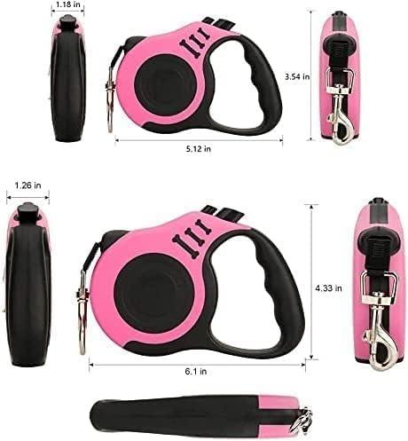 5-Meter Extra Long Retractable/Strap Leash for Dogs & Cats - Multicolor