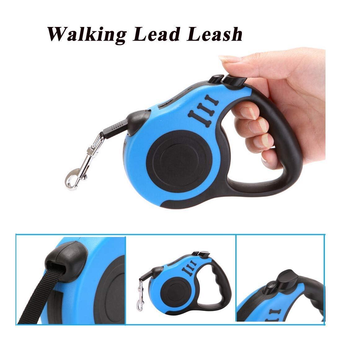 5-Meter Extra Long Retractable/Strap Leash for Dogs & Cats - Multicolor