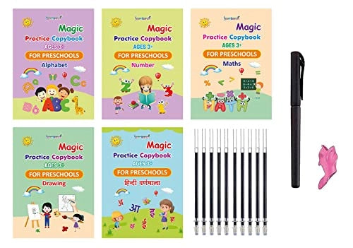 Magic Practice Copybook Set for Kids – Reusable Handwriting & Drawing Book with Pen & Refills