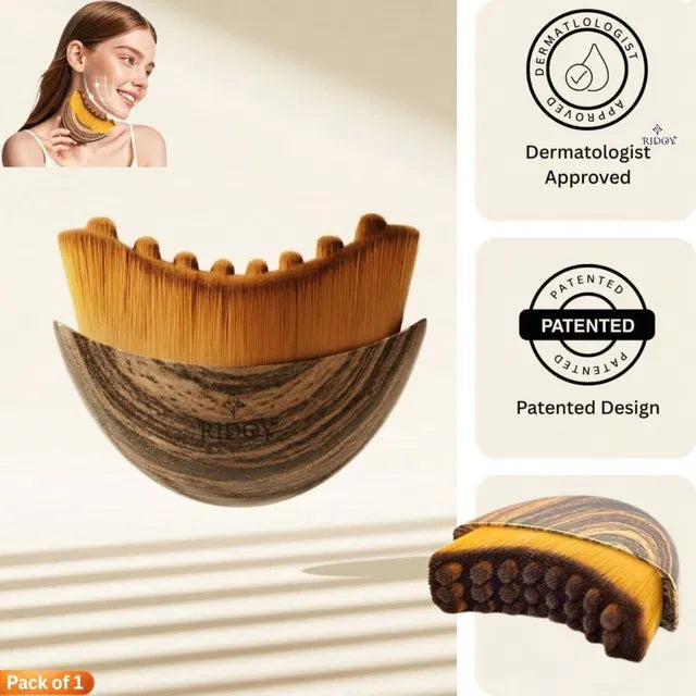 Facial Lymphatic Drainage Brush – Soft Bristle Skin Sculpting & Contour Tool for Radiance & Firmness