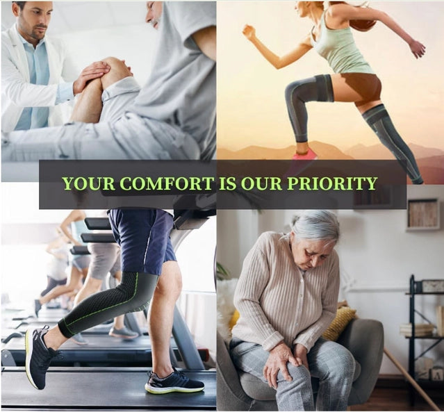 Compression Knee & Calf Support Sleeve (2pcs) – Pain Relief & Athletic Recovery