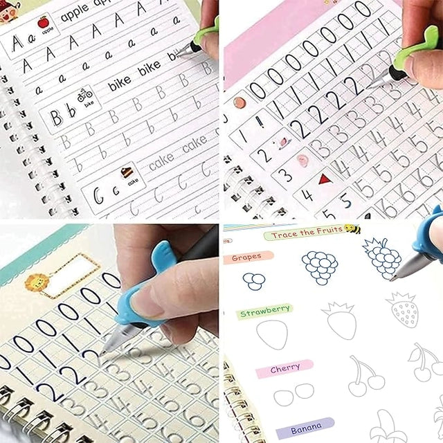 Magic Practice Copybook Set for Kids – Reusable Handwriting & Drawing Book with Pen & Refills